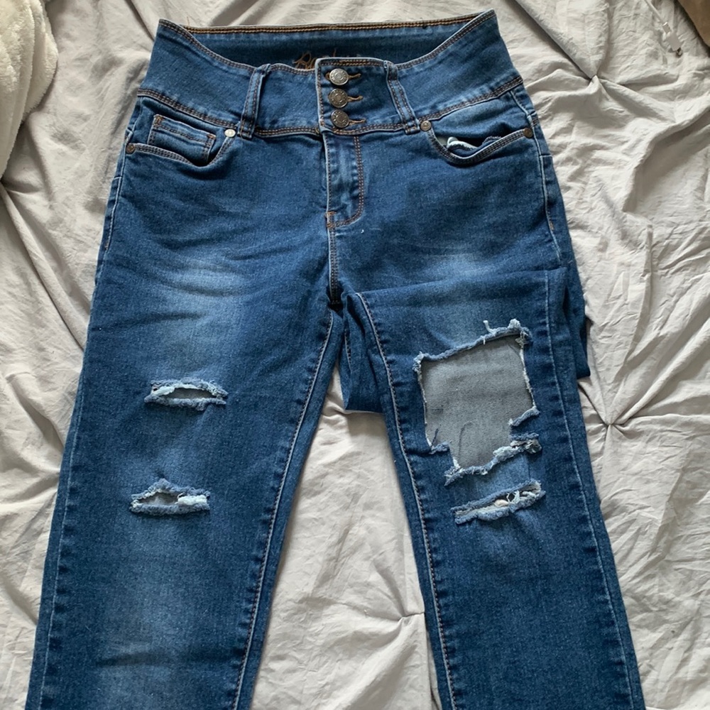 Womens Ripped Bamboo Butt Lifting Jeans